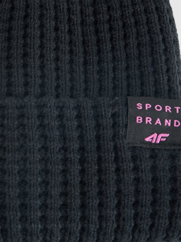 Dziewczęca czapka zimowa 4F 4FJRAW25ACAPF0810 - czarna