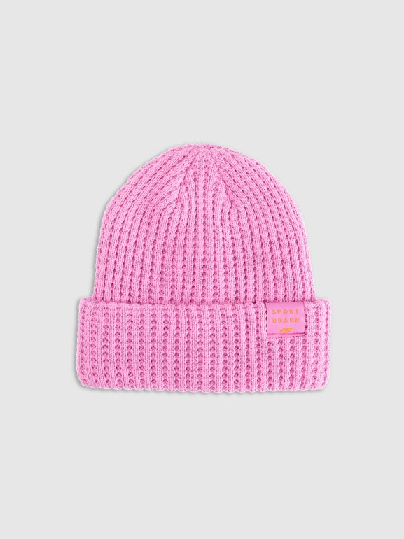 Dziewczęca czapka zimowa 4F 4FJRAW25ACAPF0810 - różowa