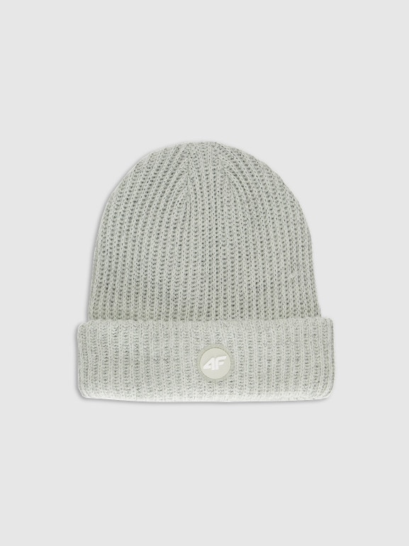 Dziewczęca czapka zimowa odblaskowa 4F 4FJRAW25ACAPF0750 - zielona