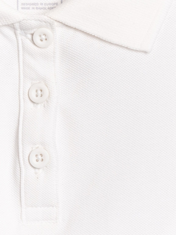 Dziewczęca koszulka polo 4F 4FJRAW25TPTSF0740 - biała