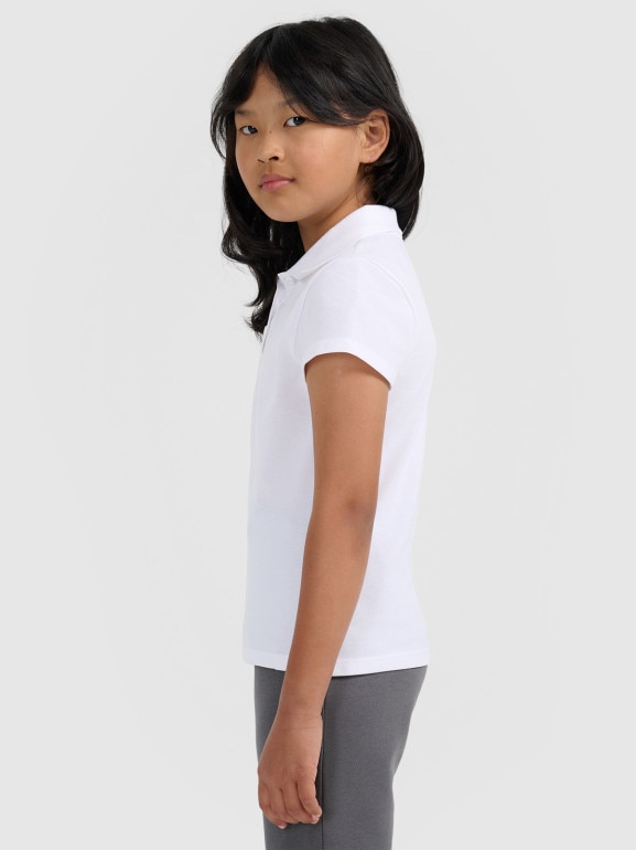 Dziewczęca koszulka polo 4F 4FJRAW25TPTSF0740 - biała