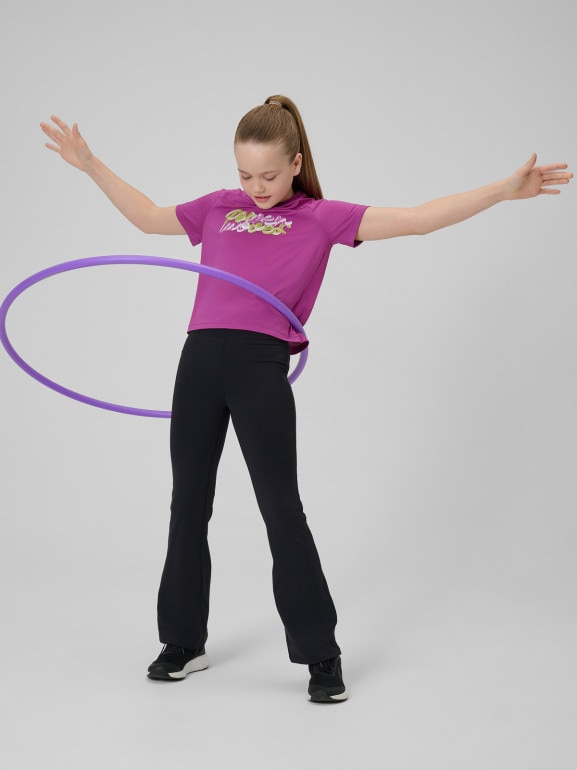 Dziewczęca koszulka treningowa 4F 4FJRSS26TFTSF2386 - fioletowa