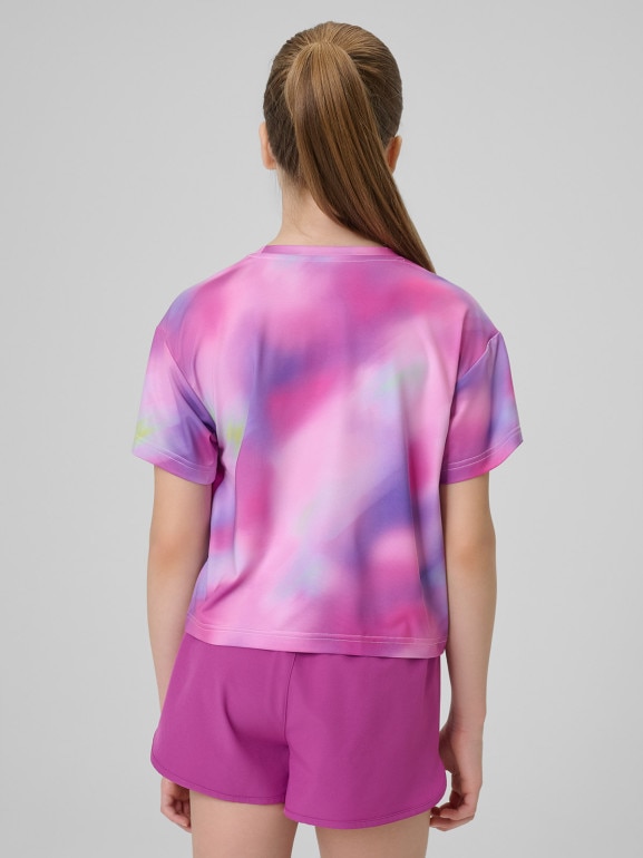 Dziewczęca koszulka treningowa 4F 4FJRSS26TFTSF2394 - multikolor