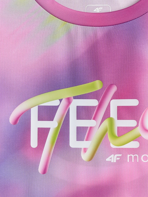 Dziewczęca koszulka treningowa 4F 4FJRSS26TFTSF2394 - multikolor