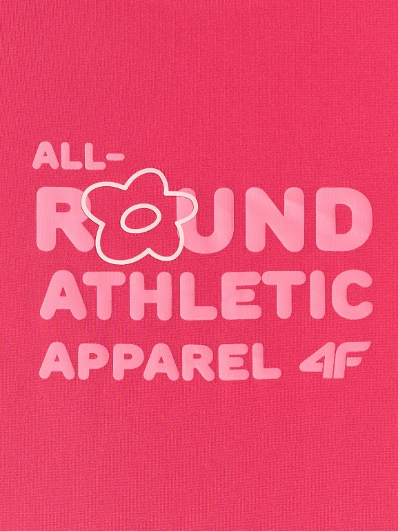 Dziewczęca koszulka treningowa 4F 4FJWSS26TFTSF1962 - różowa