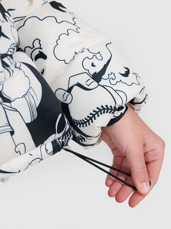 Dziewczęca kurtka pikowana z kapturem 4F 4FJRAW25TDJAF0748 - biała