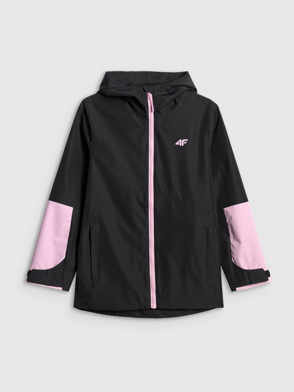 Dziewczęca kurtka przejściowa 4F 4FJWSS26TTJAF0958 - czarna