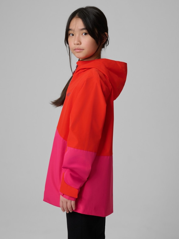 Dziewczęca kurtka przejściowa 4F 4FJWSS26TTJAF0958 - czerwona