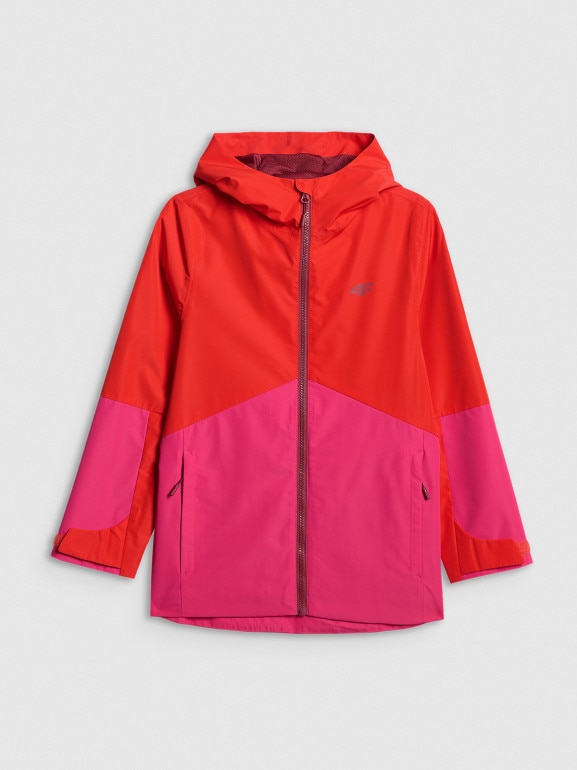 Dziewczęca kurtka przejściowa 4F 4FJWSS26TTJAF0958 - czerwona