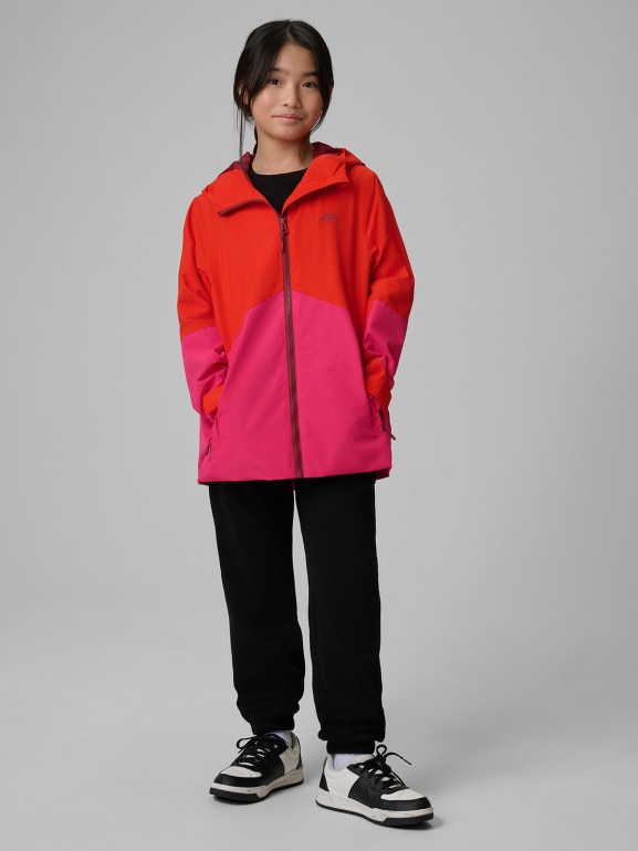 Dziewczęca kurtka przejściowa 4F 4FJWSS26TTJAF0958 - czerwona