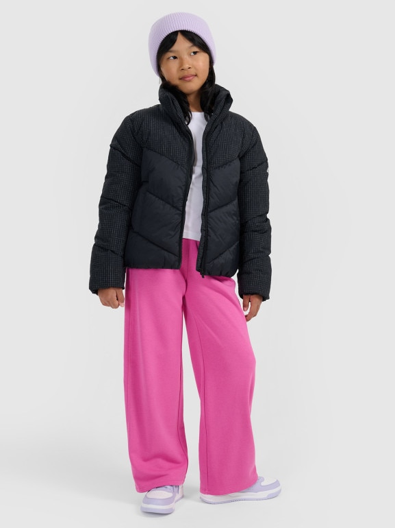 Dziewczęca kurtka puchowa pikowana 4F 4FJRAW25TDJAF0807 - czarna