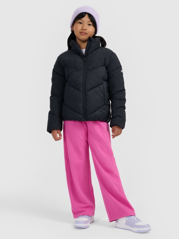 Dziewczęca kurtka puchowa pikowana 4F 4FJRAW25TDJAF0807 - czarna