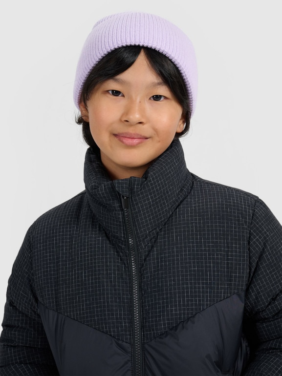 Dziewczęca kurtka puchowa pikowana 4F 4FJRAW25TDJAF0807 - czarna