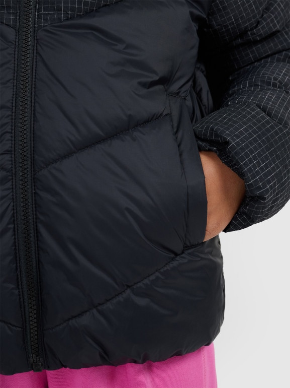 Dziewczęca kurtka puchowa pikowana 4F 4FJRAW25TDJAF0807 - czarna