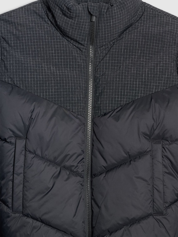 Dziewczęca kurtka puchowa pikowana 4F 4FJRAW25TDJAF0807 - czarna