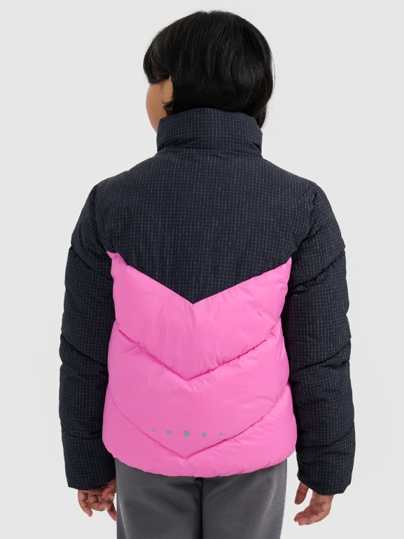 Dziewczęca kurtka puchowa pikowana 4F 4FJRAW25TDJAF0807 - różowa