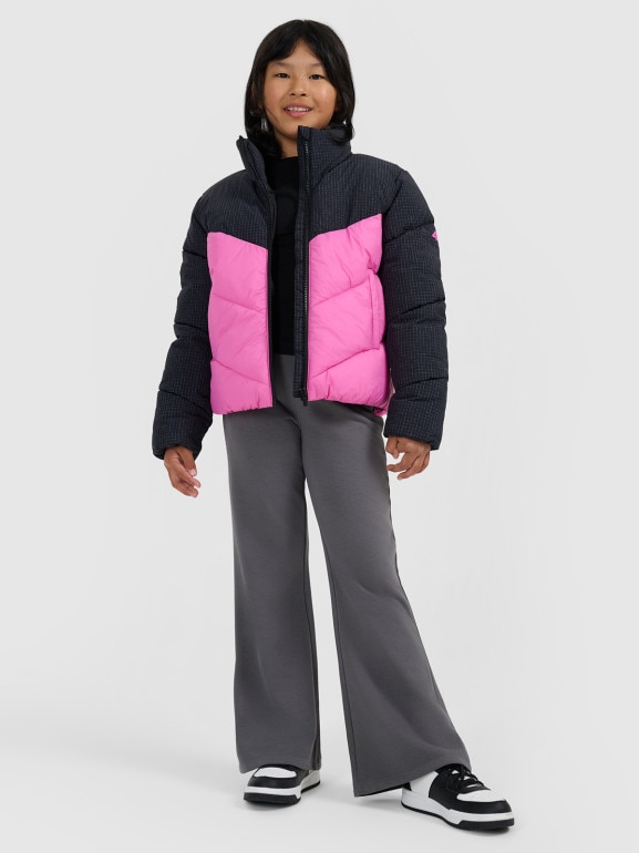 Dziewczęca kurtka puchowa pikowana 4F 4FJRAW25TDJAF0807 - różowa