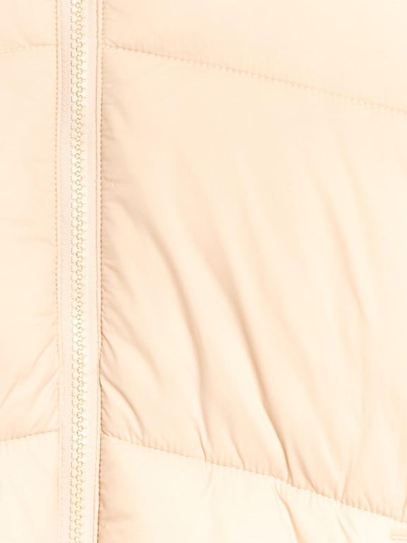 Dziewczęca kurtka puchowa pikowana 4F 4FJRAW25TDJAF0817 - beżowa