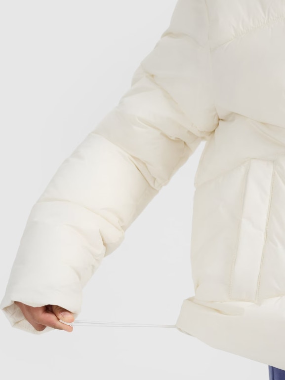 Dziewczęca kurtka puchowa pikowana 4F 4FJRAW25TDJAF0825 - biała