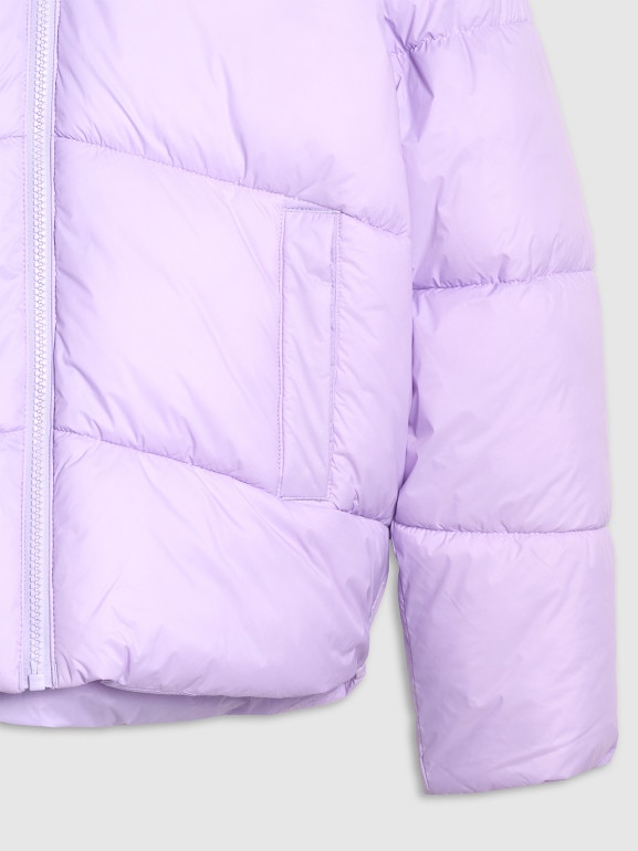 Dziewczęca kurtka puchowa pikowana 4F 4FJRAW25TDJAF0825 - fioletowa