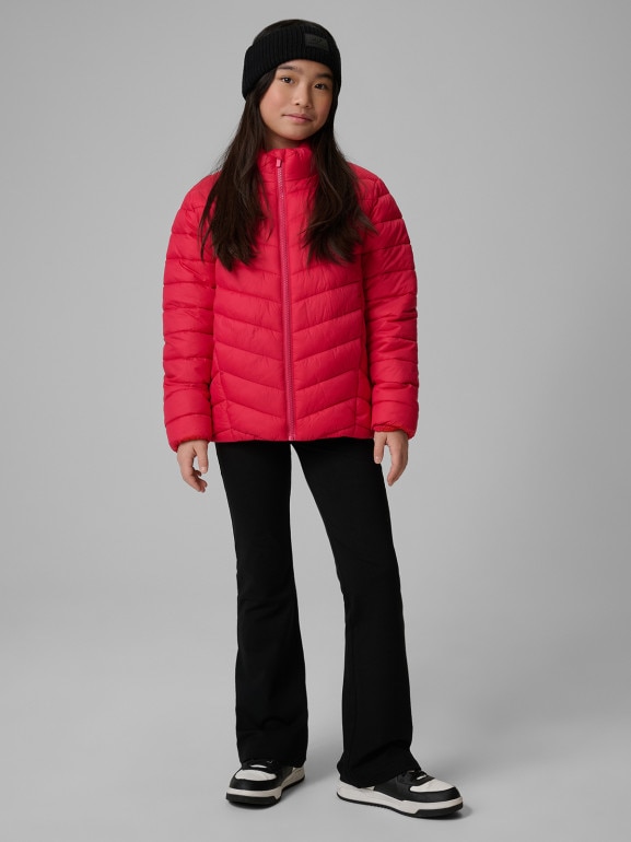 Dziewczęca kurtka puchowa pikowana 4F 4FJRSS26TDJAF0864 - różowa
