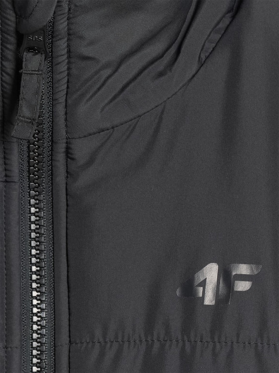 Dziewczęca kurtka puchowa pikowana dwustronna 4F 4FJRAW25TDJAF0787 - czarna