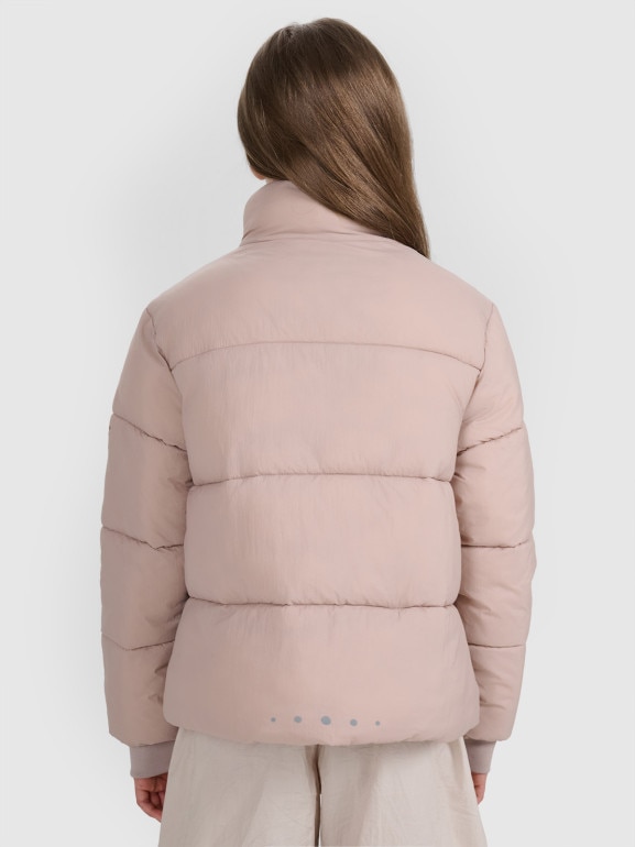 Dziewczęca kurtka puchowa pikowania 4F 4FJRAW25TDJAF0806 - beżowa