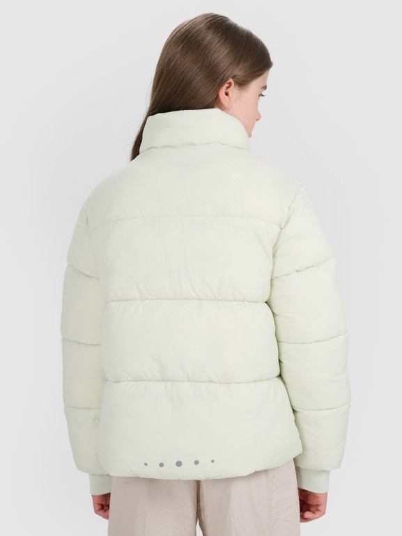 Dziewczęca kurtka puchowa pikowania 4F 4FJRAW25TDJAF0806 - miętowa