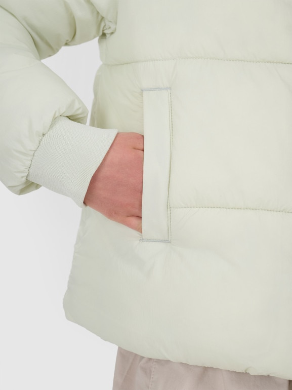 Dziewczęca kurtka puchowa pikowania 4F 4FJRAW25TDJAF0806 - miętowa