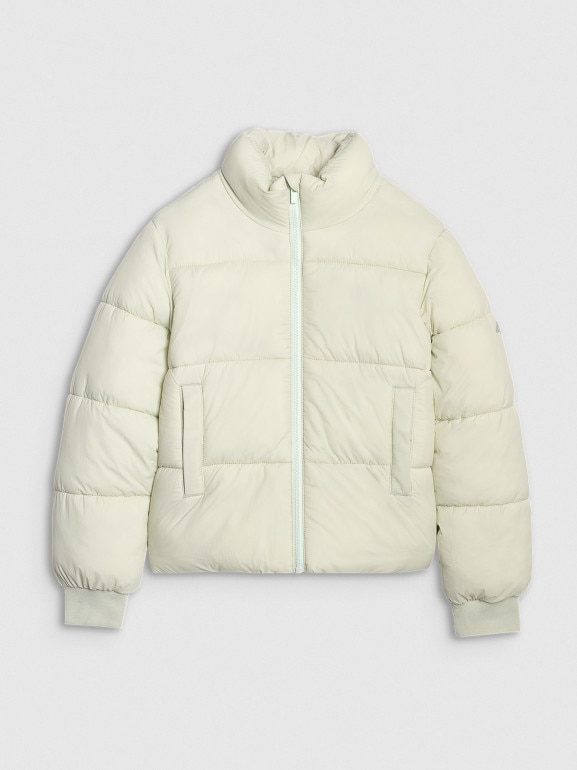Dziewczęca kurtka puchowa pikowania 4F 4FJRAW25TDJAF0806 - miętowa