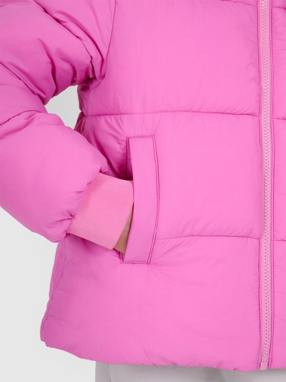 Dziewczęca kurtka puchowa pikowania 4F 4FJRAW25TDJAF0806 - różowa 