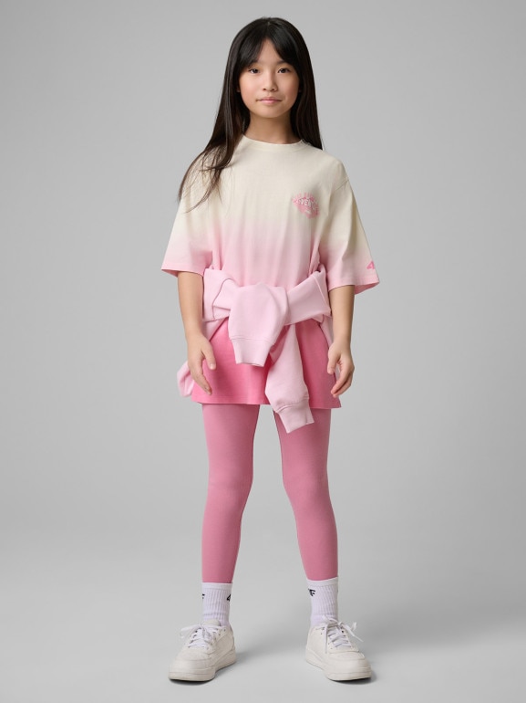 Dziewczęce legginsy 4F 4FJWSS26TTIGF270 - różowe