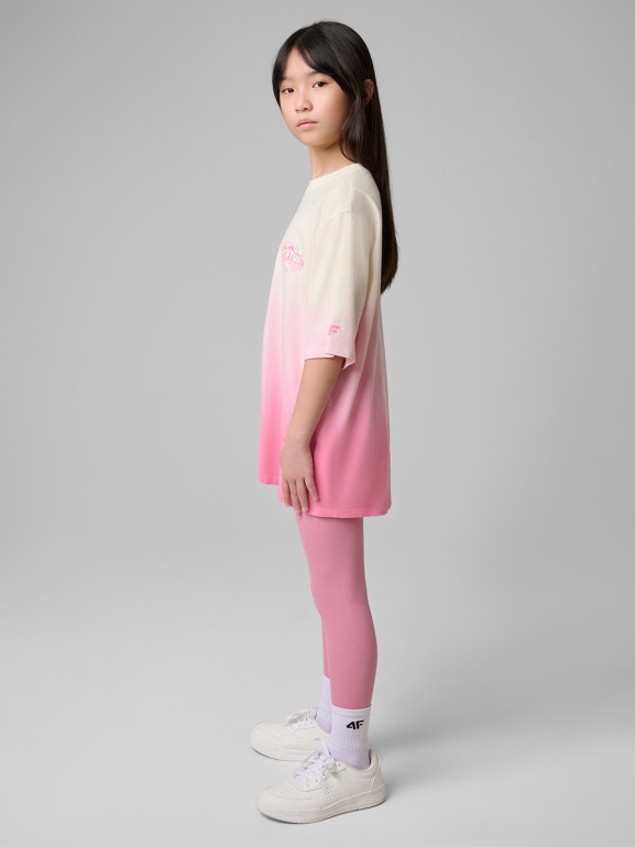 Dziewczęce legginsy 4F 4FJWSS26TTIGF270 - różowe