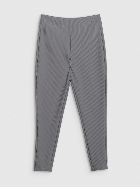 Dziewczęce legginsy dzianinowe 4F 4FJRAW25TTIGF292 - szare