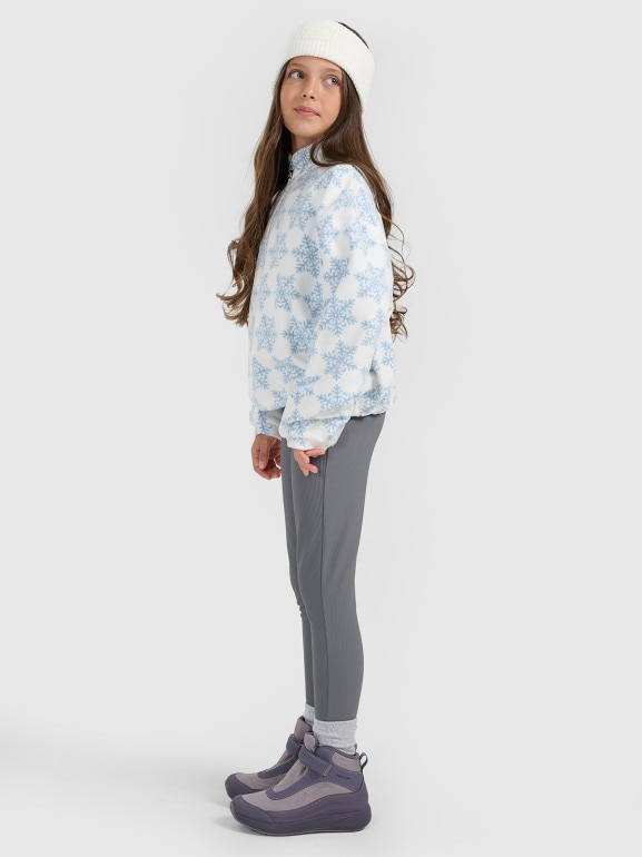 Dziewczęce legginsy dzianinowe 4F 4FJRAW25TTIGF292 - szare