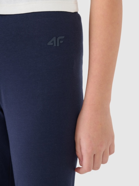 Dziewczęce legginsy dzianinowe 4F 4FJWMM00TTIGF220-20S - granatowe