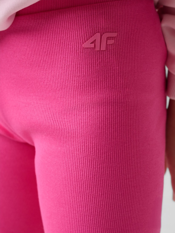 Dziewczęce legginsy kolarki treningowe 4F 4FJWSS26TSTIF024 - różowe