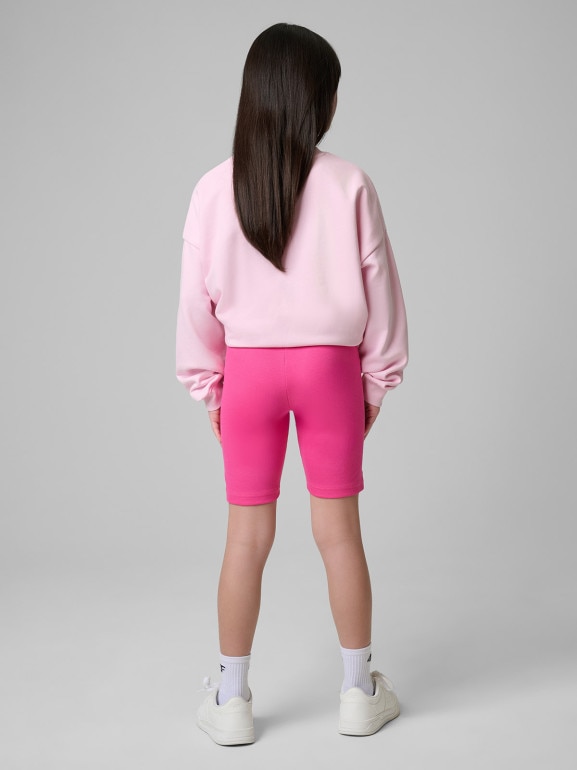 Dziewczęce legginsy kolarki treningowe 4F 4FJWSS26TSTIF024 - różowe