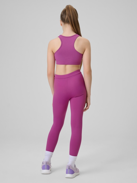 Dziewczęce legginsy sportowe 4F 4FJRSS26TFTIF522 - różowe