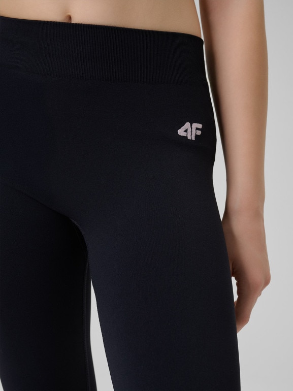 Dziewczęce legginsy treningowe 4F 4FJRSS26TFTIF518 - czarne