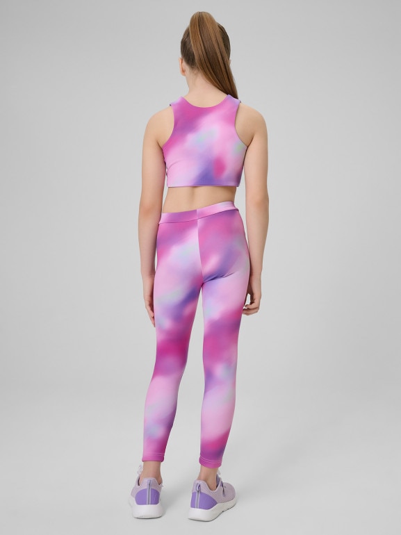 Dziewczęce legginsy treningowe 4F 4FJRSS26TFTIF519 - multikolor
