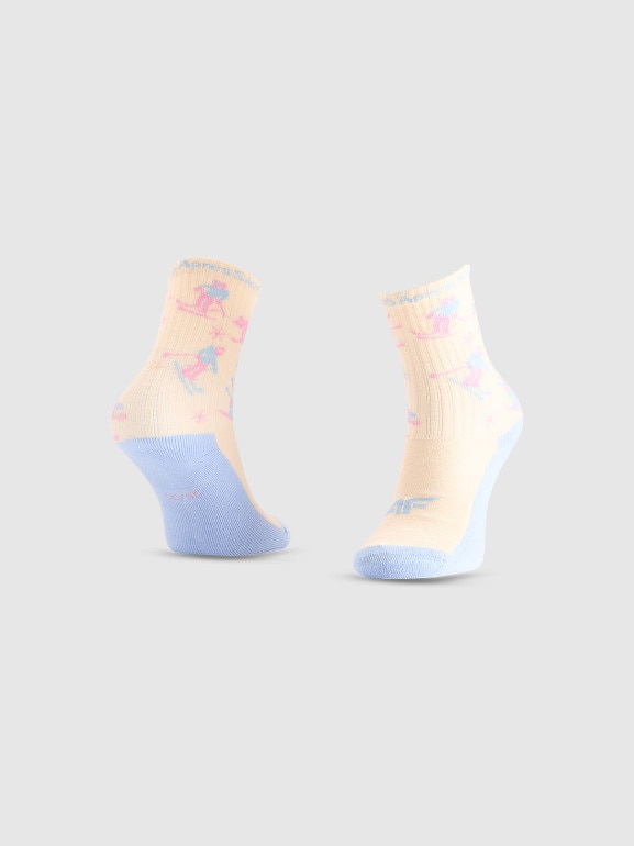 Dziewczęce skarpetki wysokie (2-pack) 4F 4FJRAW25USOCF600 - multikolor