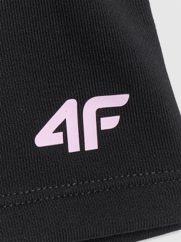 Dziewczęce spodenki dresowe 4F 4FJWSS26TSHOF769 - czarne