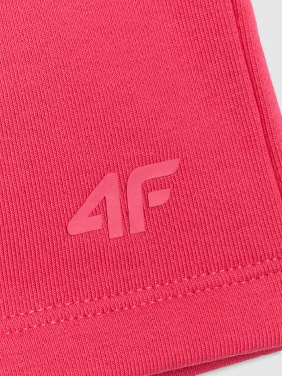 Dziewczęce spodenki dresowe 4F 4FJWSS26TSHOF775 - różowe