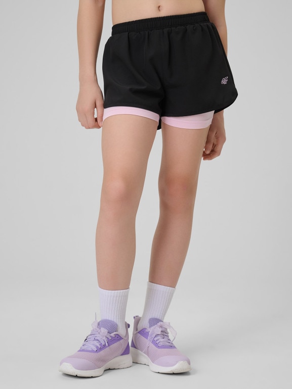 Dziewczęce spodenki treningowe 4F 4FJRSS26TFSHF1696 - multikolor