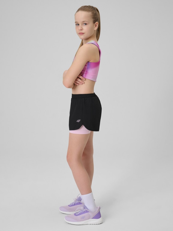 Dziewczęce spodenki treningowe 4F 4FJRSS26TFSHF1696 - multikolor