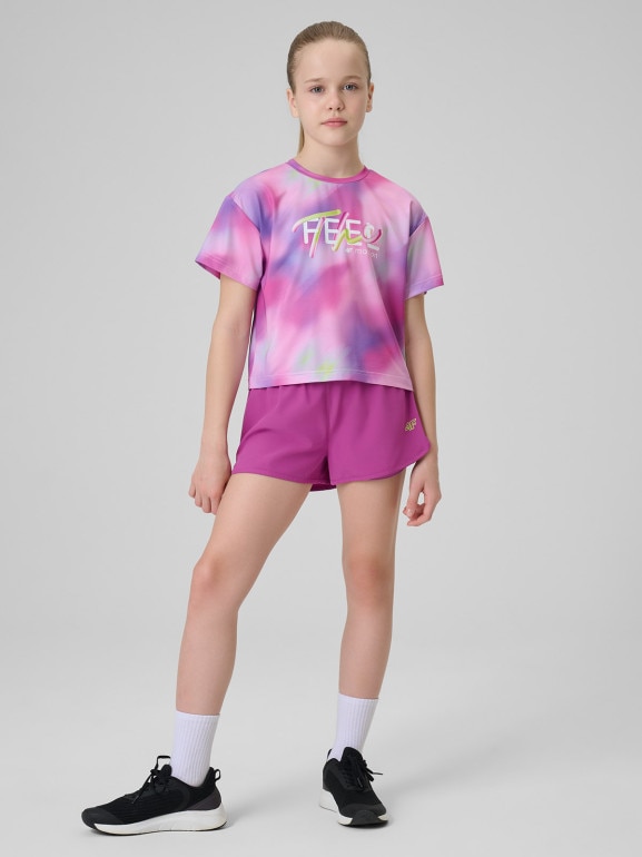 Dziewczęce spodenki treningowe 4F 4FJRSS26TFSHF1696 - multikolor