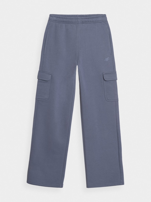 Dziewczęce spodnie dresowe 4F 4FJRAW24TTROF1070 - niebieskie