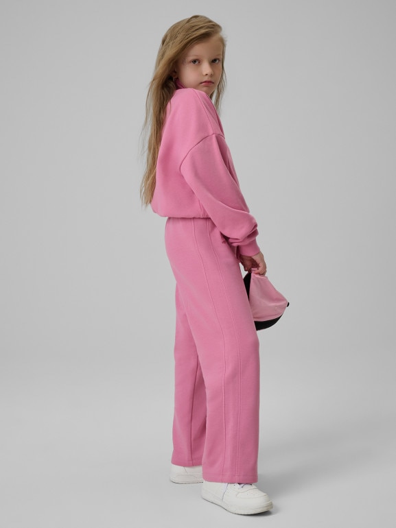 Dziewczęce spodnie dresowe 4F 4FJRSS26TTROF1727 - różowe