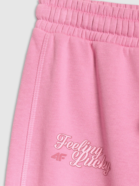 Dziewczęce spodnie dresowe 4F 4FJRSS26TTROF1727 - różowe